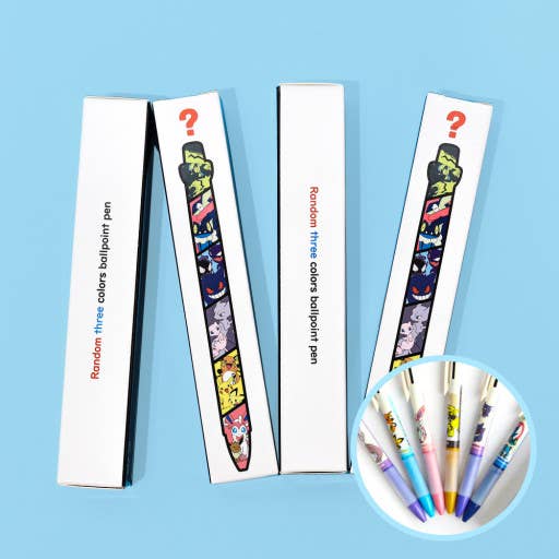 Pokemon 3 Color Ballpoint Pen Mystery Box Gift K-Wonderland