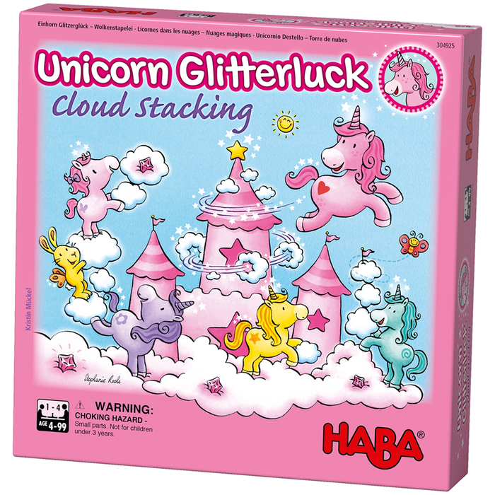 Unicorn Glitterluck - Cloud Stacking Board Games HABA USA   