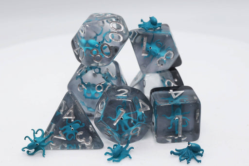 Teal Octopus RPG Dice Set Accessories Foam Brain Games   