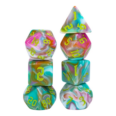 Teal Sunrise RPG Dice Set Accessories Foam Brain Games   