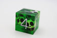 Sharp Edge Resin RPG Dice Set - Green Skulls Accessories Foam Brain Games   