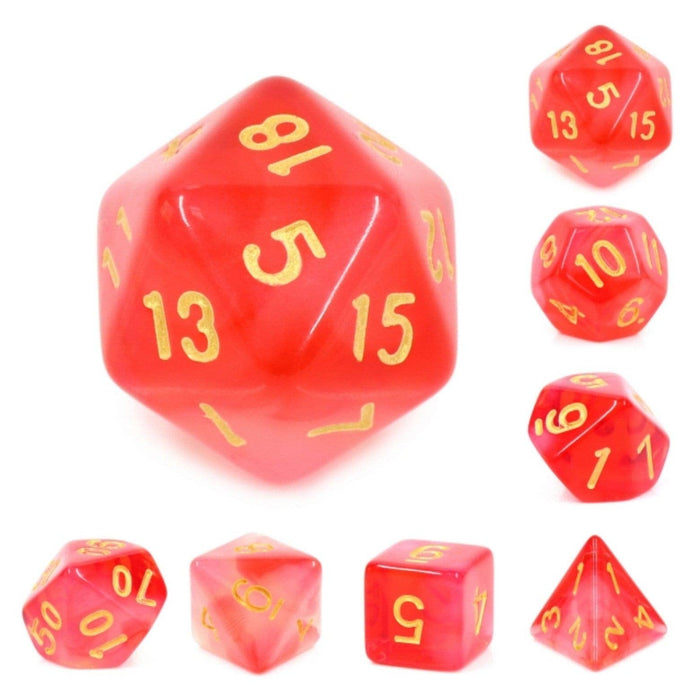 Red Milky RPG Dice Set Accessories Foam Brain   