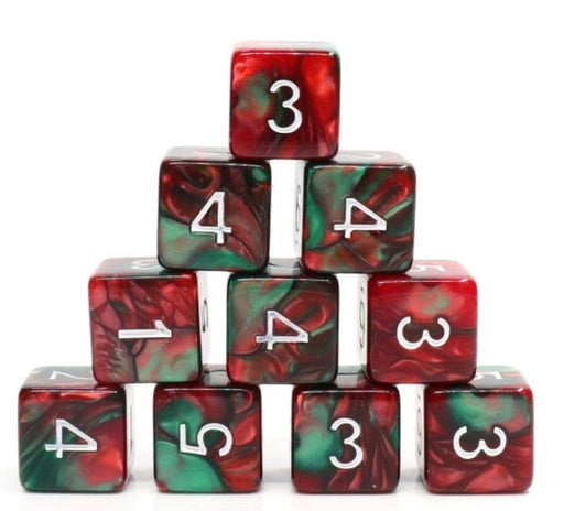 12 piece D6's - Burning Bush Accessories Foam Brain Games   