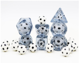 Soccer Ball RPG Dice Set Accessories Foam Brain Games   