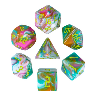 Teal Sunrise RPG Dice Set Accessories Foam Brain Games   