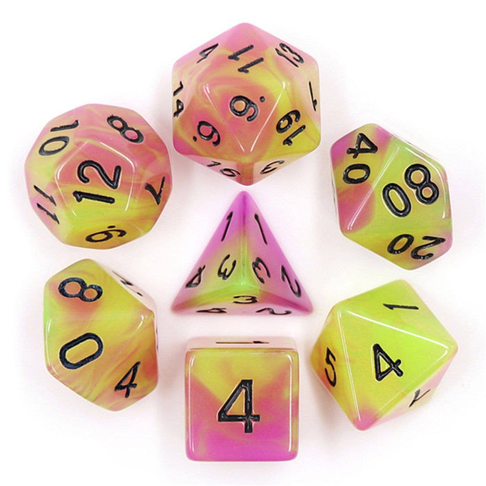 Glow in the Dark Tulip RPG Dice Set Accessories Foam Brain   