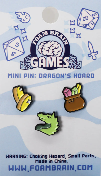 Foam Brain Enamel Pins - Mini Pins - Dragon's Hoard Apparel Foam Brain Games   