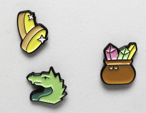 Foam Brain Enamel Pins - Mini Pins - Dragon's Hoard Apparel Foam Brain Games   