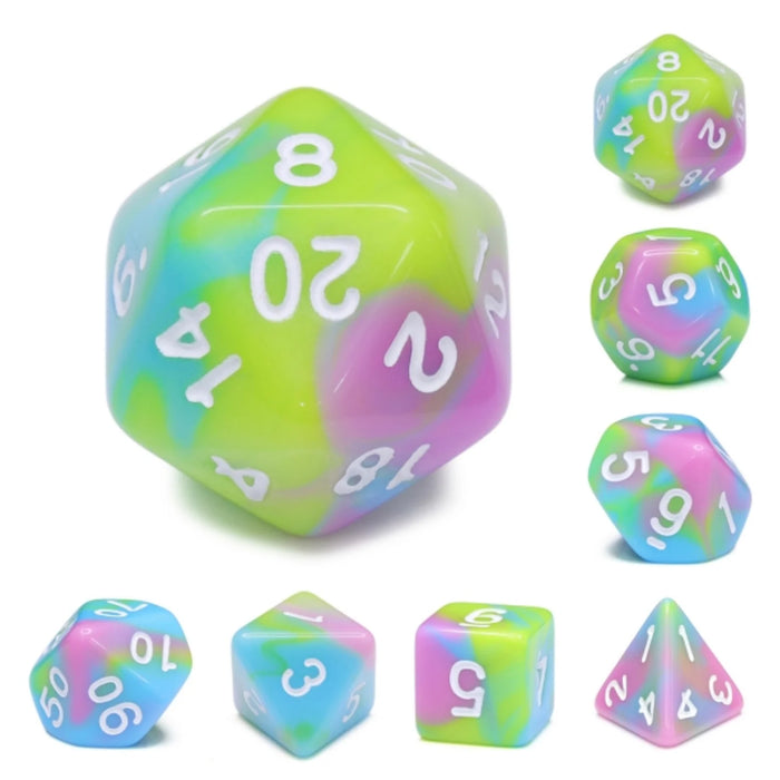 Pastel Punk RPG Dice Set Accessories Foam Brain   