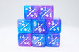 +1/+1 Blue & Purple Glitter Counters for Magic - set of 8 Accessories Foam Brain Games   