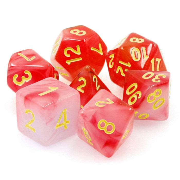 Red Milky RPG Dice Set Accessories Foam Brain   