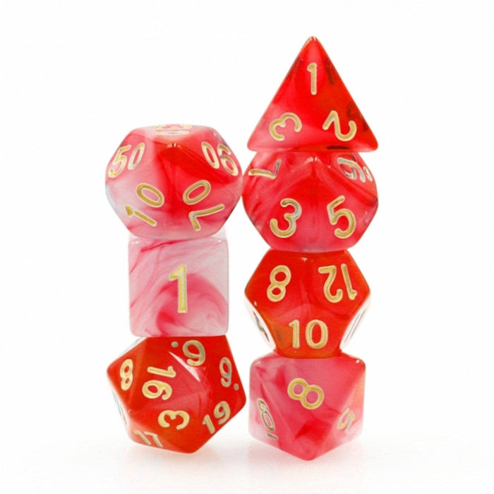 Red Milky RPG Dice Set Accessories Foam Brain   