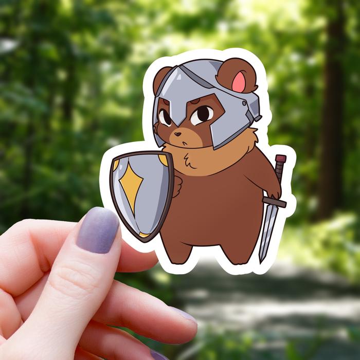 Paladin Bear RPG Class Sticker - 3" Gift Mimic Gaming Co   