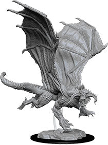 Dungeons & Dragons Nolzur`s Marvelous Unpainted Miniatures: W8 Young Black Dragon Miniatures NECA   