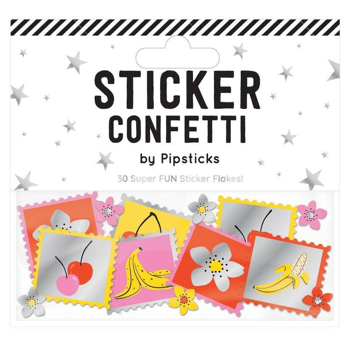 Fruit & Flowers Sticker Confetti Gift Pipsticks   