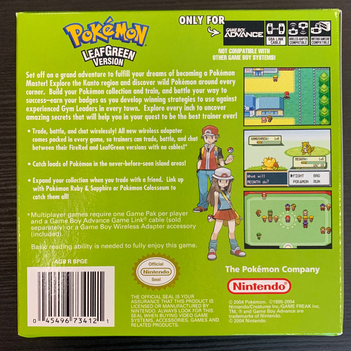 Pokemon LeafGreen - Box and Manual Only - No Game Odd Ends Heroic Goods and Games   