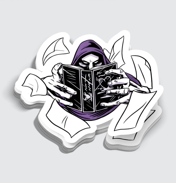 Demon With Books Flying Around Sticker - 3" Gift Mimic Gaming Co   