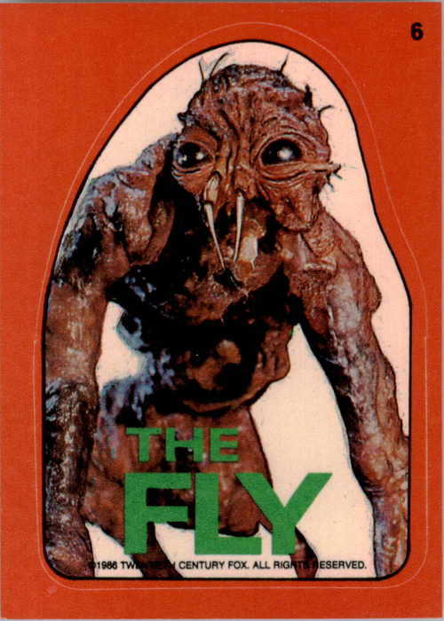 Fright Flicks 1988 - Sticker - 06 - The Fly Vintage Trading Card Singles Topps   