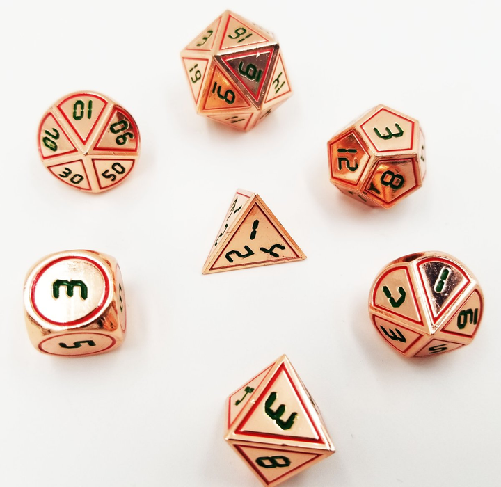 Foam Brain Dice - Digital Copper Red with Green RPG Set Accessories Foam Brain   